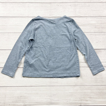Mini Boden Girls Blue Long Sleeve Top Rosette Detail 5-6