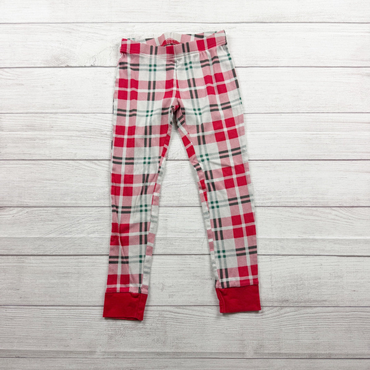 Old Navy Kids Holiday Era Pajama Set Black Red Long Sleeve Shirt Plaid Pants M 8