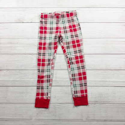 Old Navy Kids Holiday Era Pajama Set Black Red Long Sleeve Shirt Plaid Pants M 8