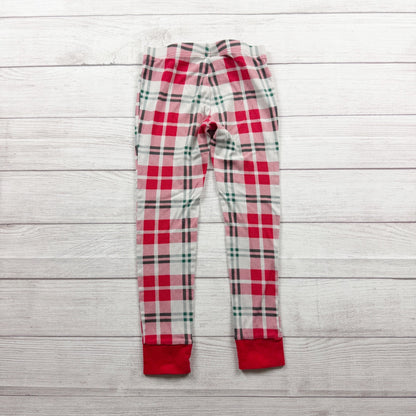 Old Navy Kids Holiday Era Pajama Set Black Red Long Sleeve Shirt Plaid Pants M 8