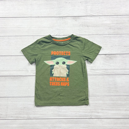 Star Wars Toddler T-Shirt Baby Yoda Green Tee Protects Attacks Takes Naps 4T