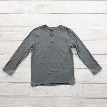 Wonder Nation Boys Long Sleeve Henley Gray Shirt 6-7