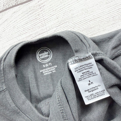 Wonder Nation Boys Long Sleeve Henley Gray Shirt 6-7