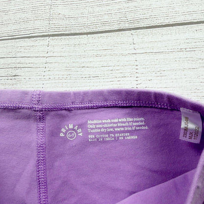 Primary Purple Girls Cotton Blend Bike Shorts Soft Stretchy Comfort Fit 6-7