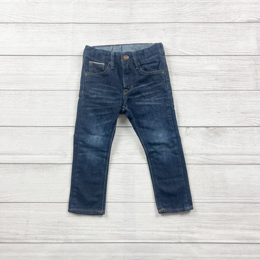 Drain Baby Boy Jeans Dark Wash Regular Leg Super Slim Denim Pants 2-3 Years