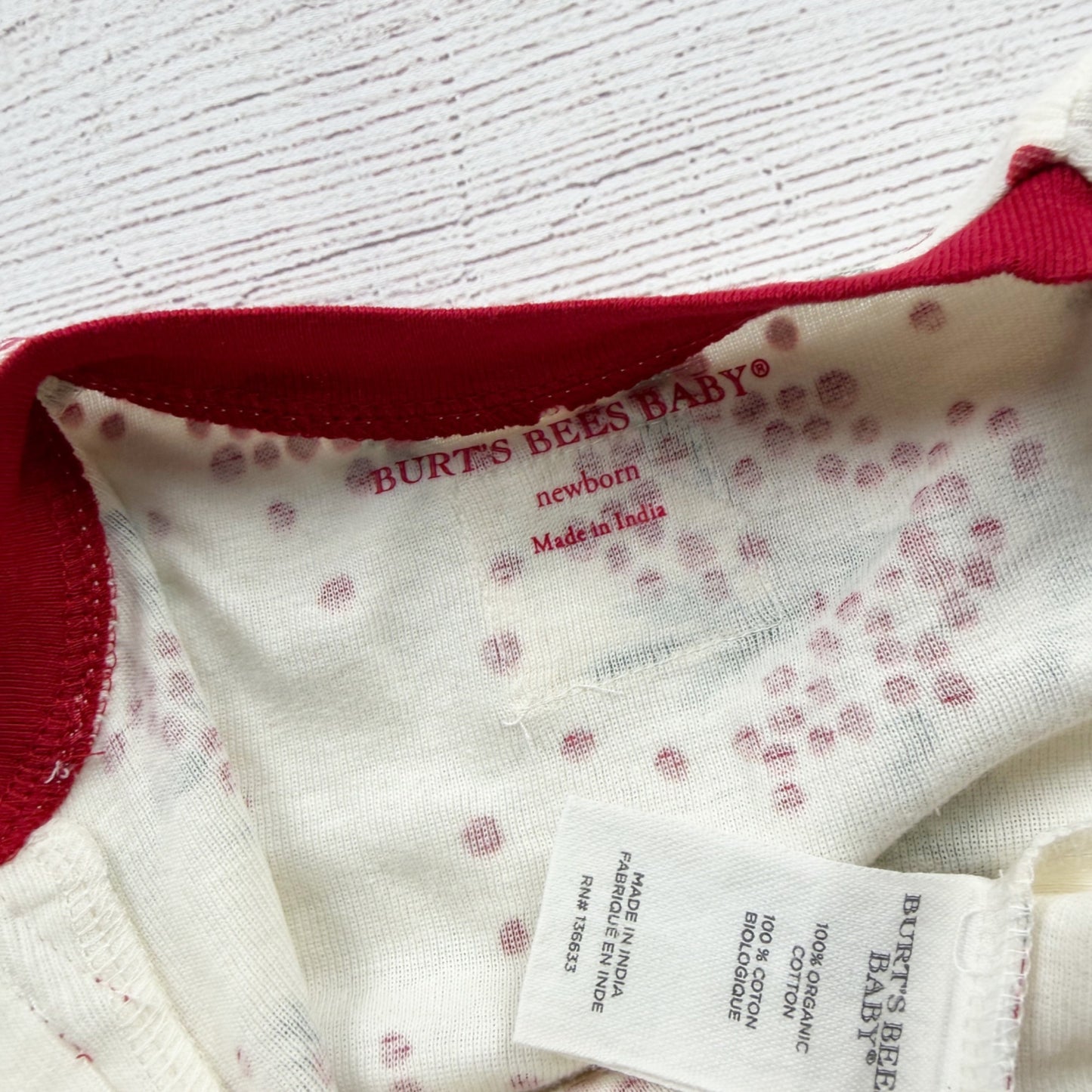 Burt’s Bees Baby Footed Organic Cotton Pajamas Winter Berry Print Newborn