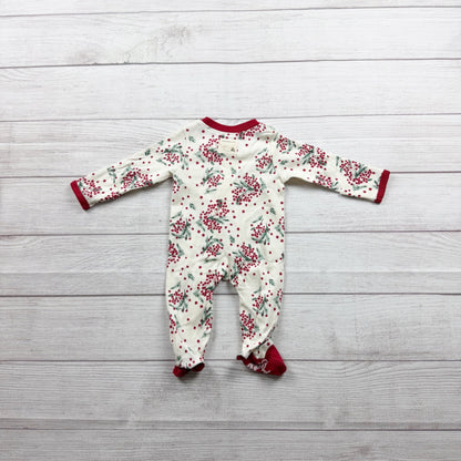 Burt’s Bees Baby Footed Organic Cotton Pajamas Winter Berry Print Newborn