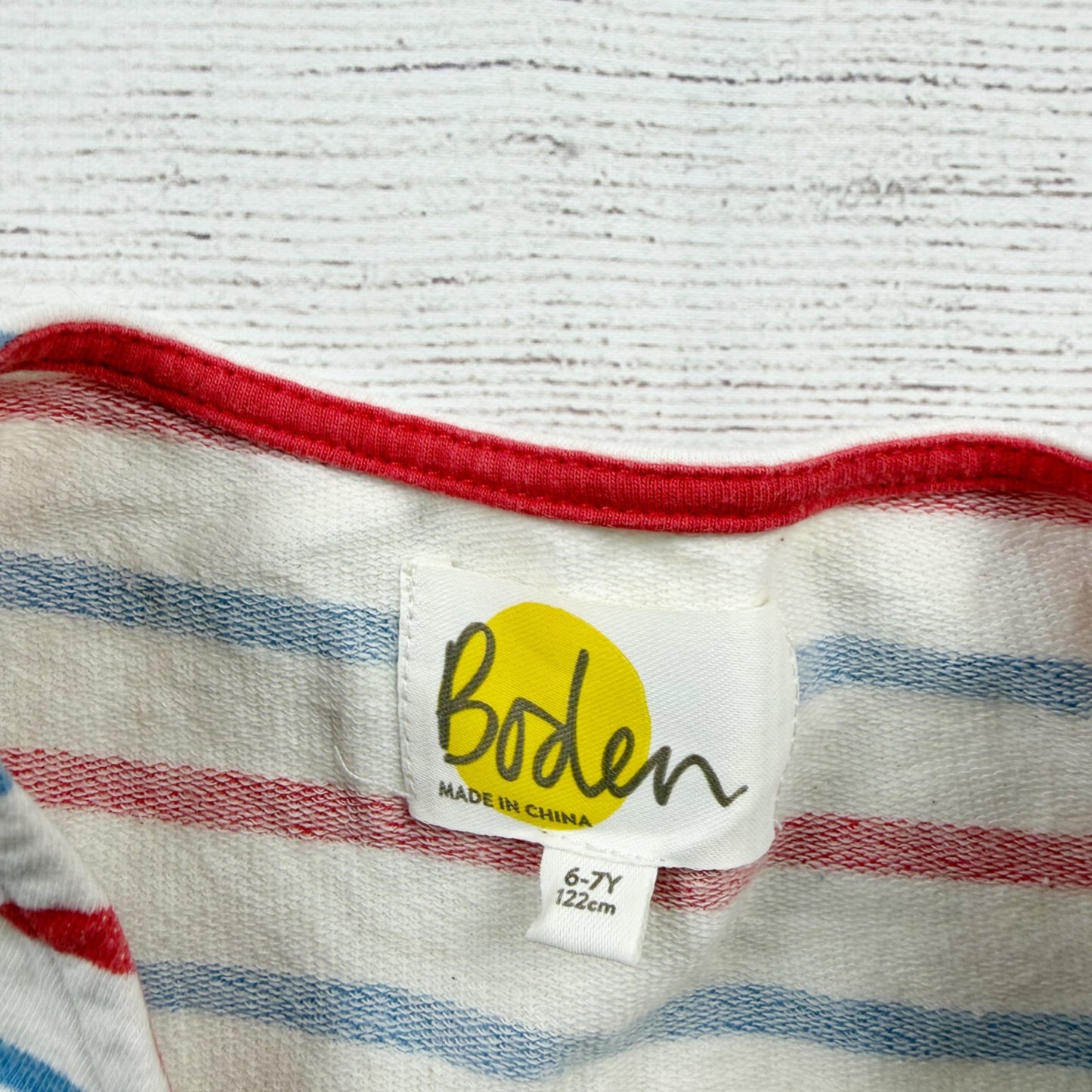 Boden Girls Striped Top Blue Nautical Print Skirt Pocket Dress 6-7