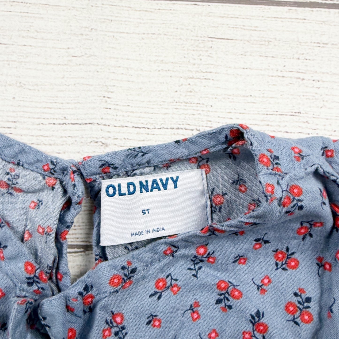 Old Navy Girls Dress Blue Floral Flutter Sleeve Bow Front 5T