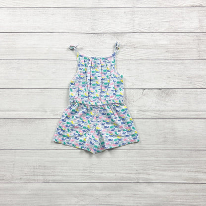Vineyard Vines Toddler Romper Multicolor Whale Print Strap Sleeveless 2T