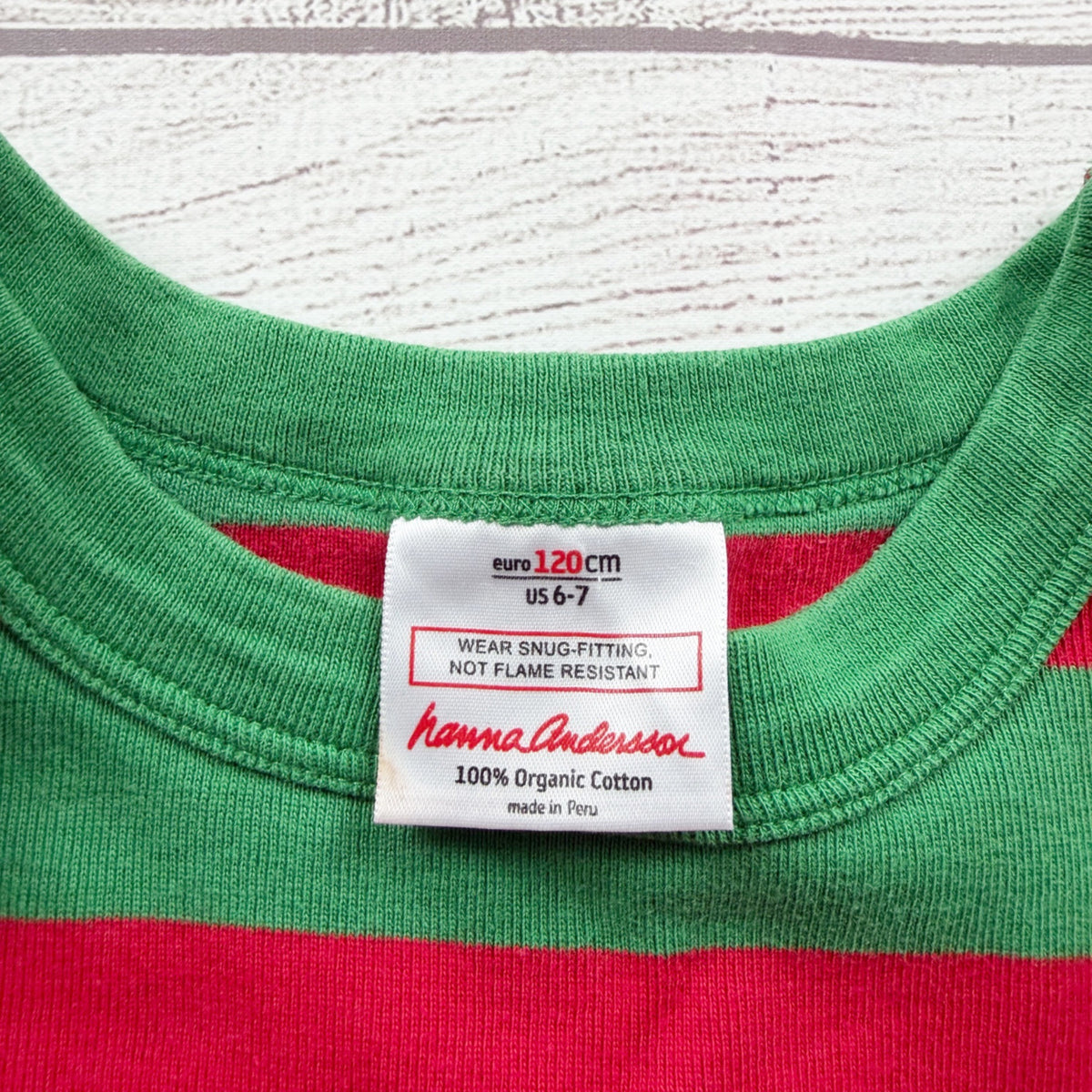 Hanna Andersson Kids Christmas Pajama Set Long Sleeve Striped Organic Cotton US 6-7