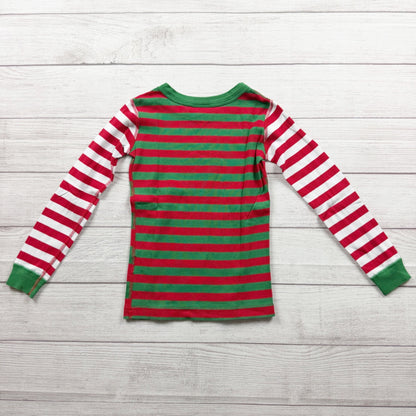 Hanna Andersson Kids Christmas Pajama Set Long Sleeve Striped Organic Cotton US 6-7