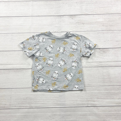 Harry Potter Toddler Shirt Hedwig Owl Print Short Sleeve Tee Wizarding World 4T