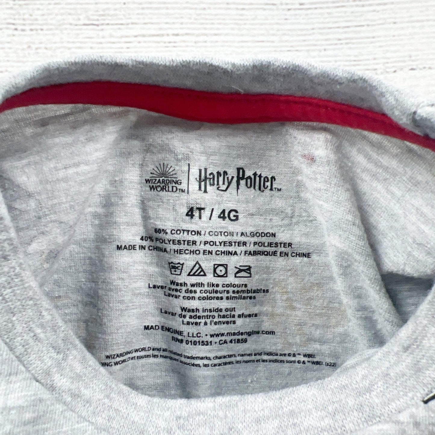 Harry Potter Toddler Shirt Hedwig Owl Print Short Sleeve Tee Wizarding World 4T