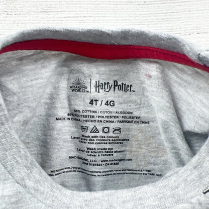 Harry Potter Toddler Shirt Hedwig Owl Print Short Sleeve Tee Wizarding World 4T