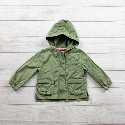 OshKosh Bgosh Green Hooded Jacket Pockets Toddler 18-24 Months