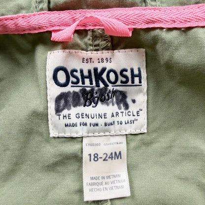 OshKosh Bgosh Green Hooded Jacket Pockets Toddler 18-24 Months