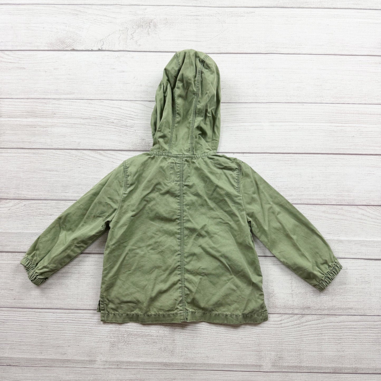 OshKosh Bgosh Green Hooded Jacket Pockets Toddler 18-24 Months