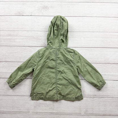 OshKosh Bgosh Green Hooded Jacket Pockets Toddler 18-24 Months