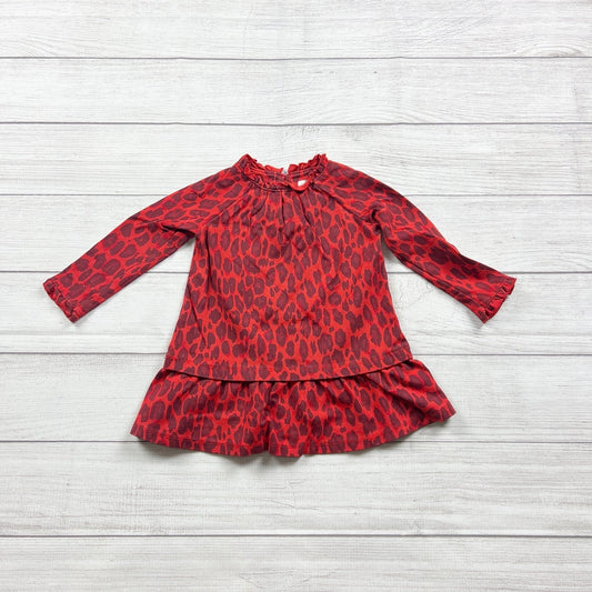 Kate Spade New York Girls Red Tiered Leopard Print Dress 18-24 Months