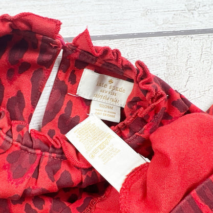 Kate Spade New York Girls Red Tiered Leopard Print Dress 18-24 Months