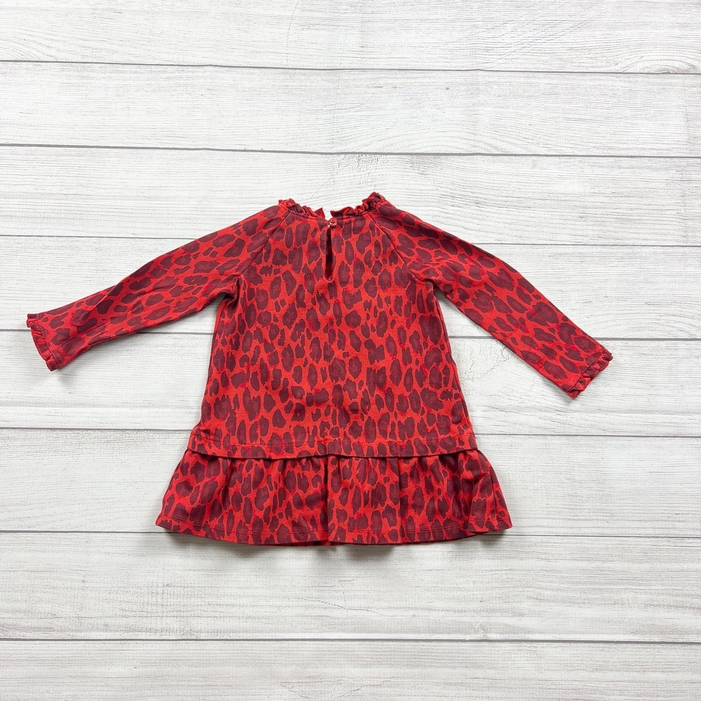 Kate Spade New York Girls Red Tiered Leopard Print Dress 18-24 Months