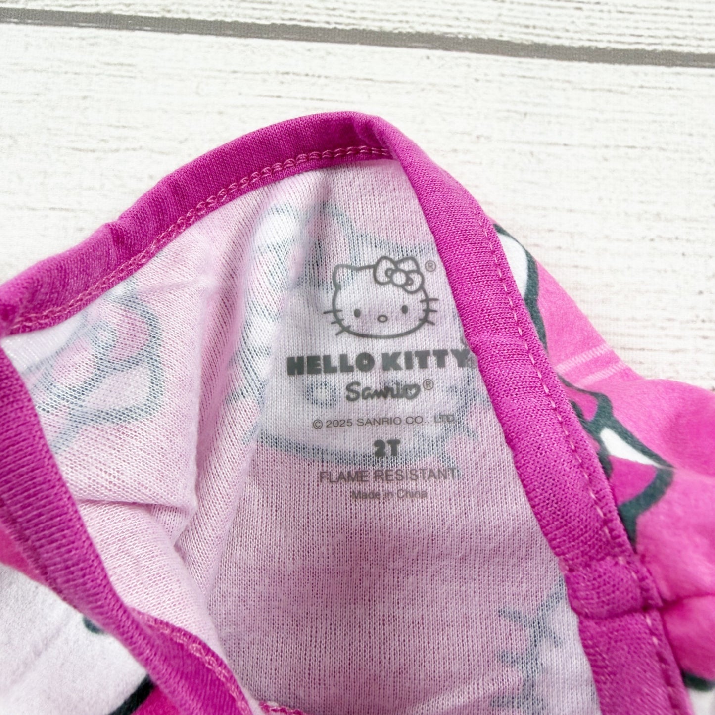 Hello Kitty Pink Long Sleeve Granny Style Nightgown Girls NWT 2T