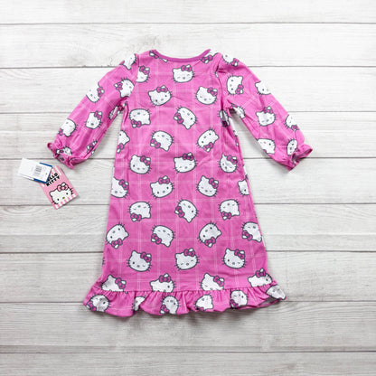 Hello Kitty Pink Long Sleeve Granny Style Nightgown Girls NWT 2T