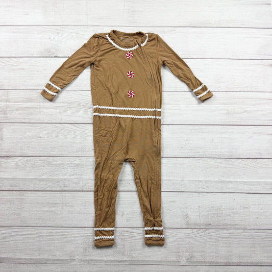 Pottery Barn Kids Baby Pajamas Gingerbread One Piece Sleeper Zip 18-24 Months