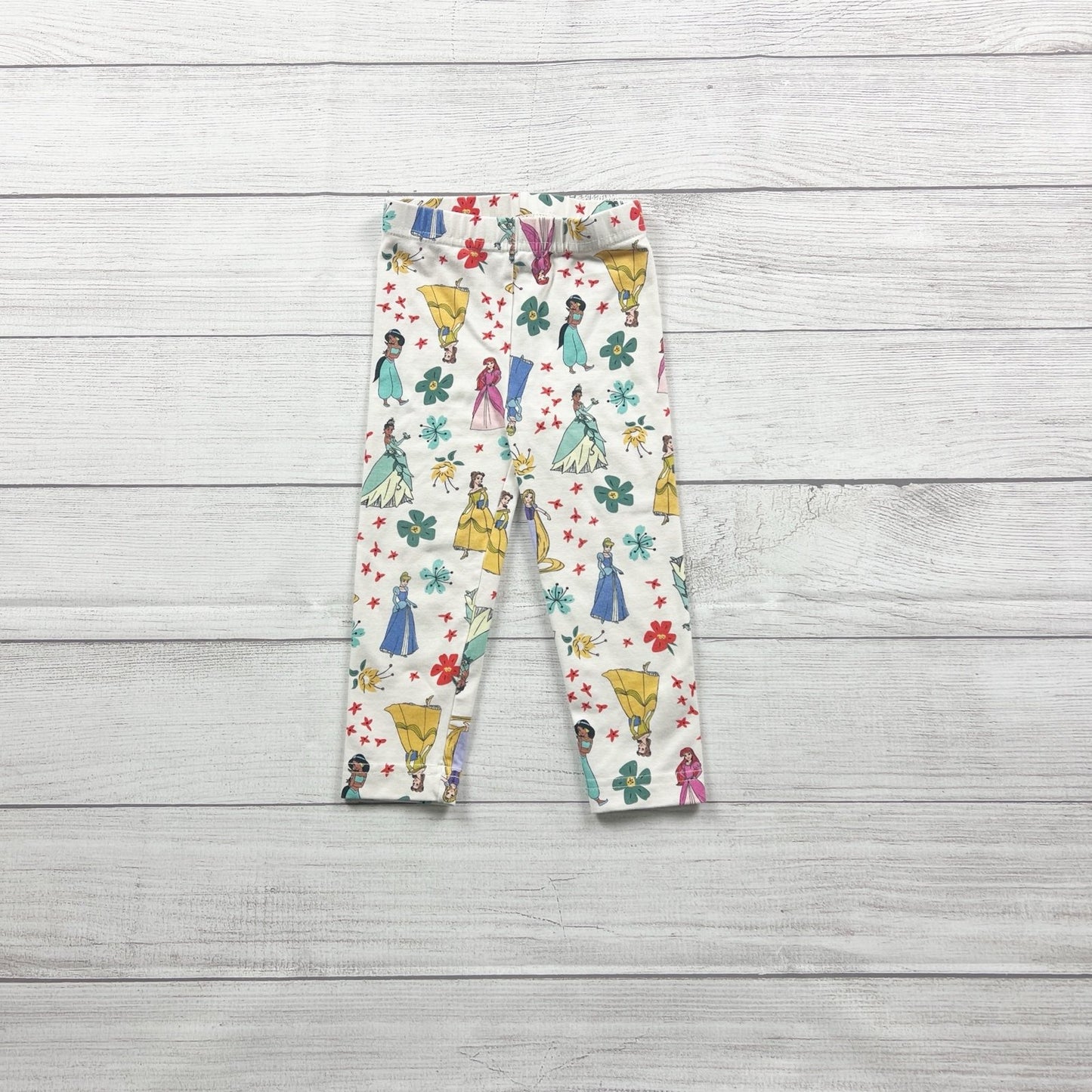 Hanna Andersson Disney Collection Girls Leggings Princess Print Stretch Pants 2T