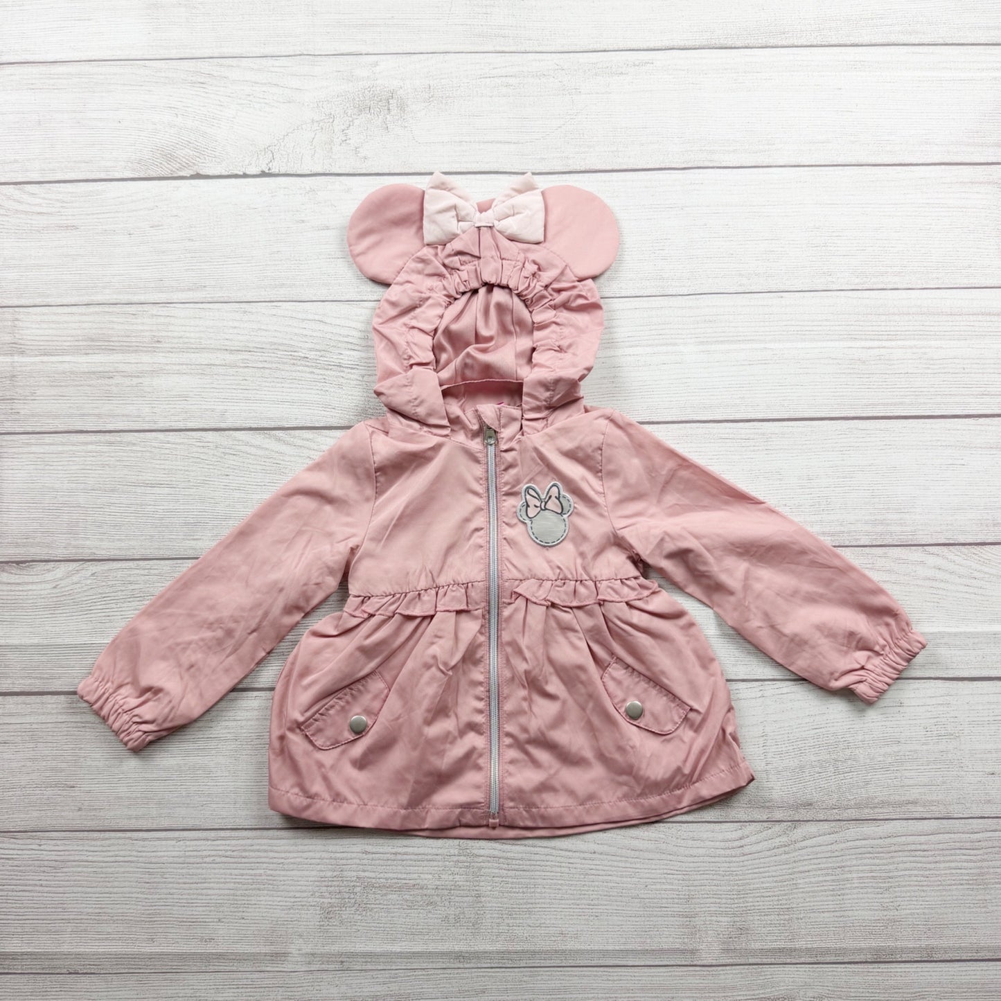 Minnie Mouse Toddler Girls Hooded Jacket Mouse Ears Pink 3T