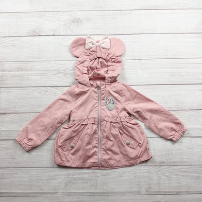 Minnie Mouse Toddler Girls Hooded Jacket Mouse Ears Pink 3T