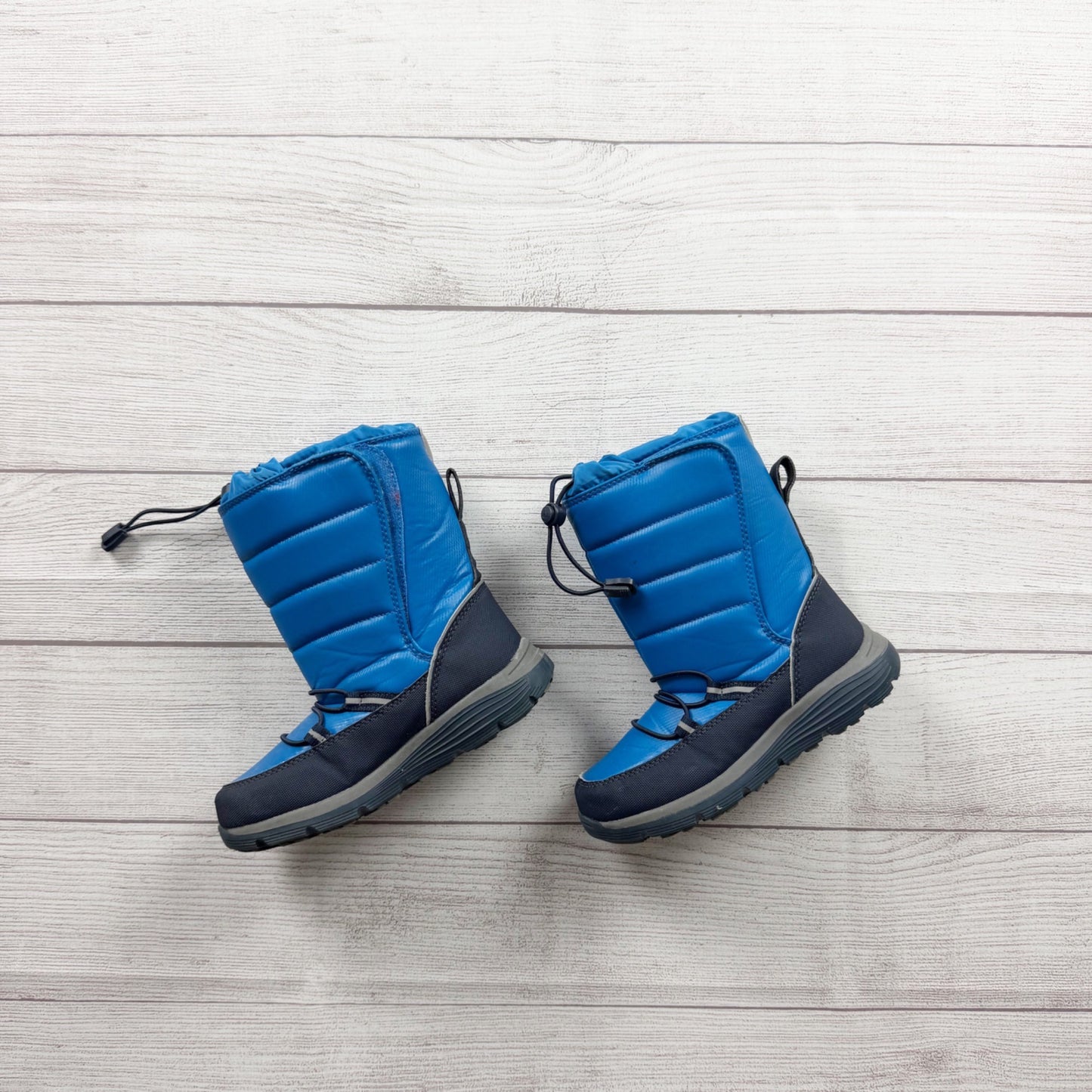 Lands End Toddler Snow Boots Blue Black Waterproof Adjustable Fit 13