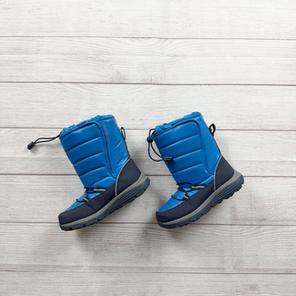Lands End Toddler Snow Boots Blue Black Waterproof Adjustable Fit 13