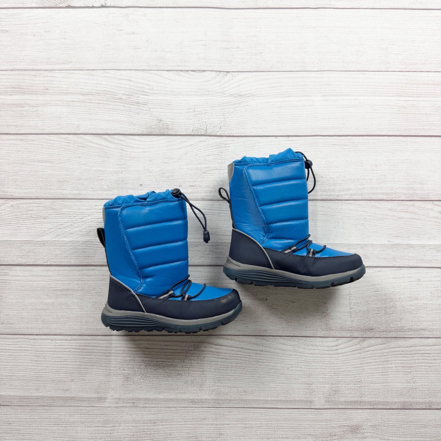 Lands End Toddler Snow Boots Blue Black Waterproof Adjustable Fit 13