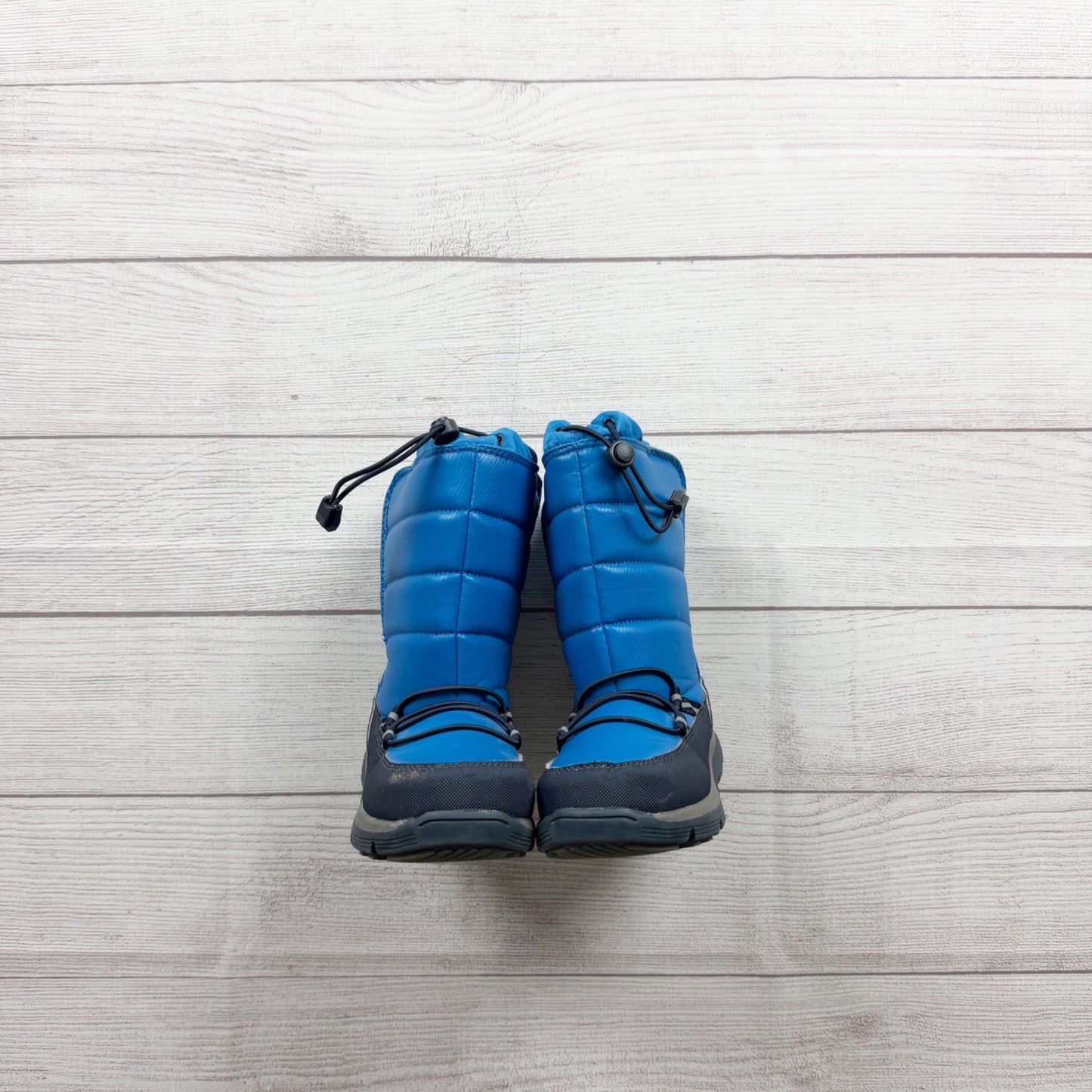 Lands End Toddler Snow Boots Blue Black Waterproof Adjustable Fit 13