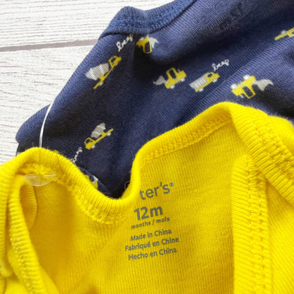 Carter’s Baby Boys 3 Piece Outfit Set Yellow Navy Dump Truck NWT 9-12 Months