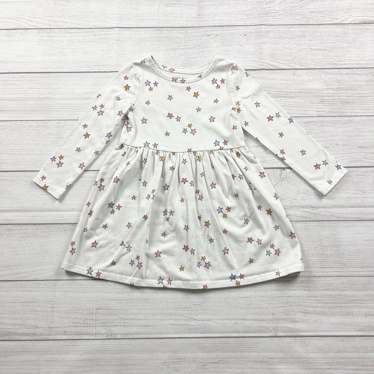 Cat & Jack Toddler Dress Multicolor Star Print Long Sleeve Twirl Dress 4T