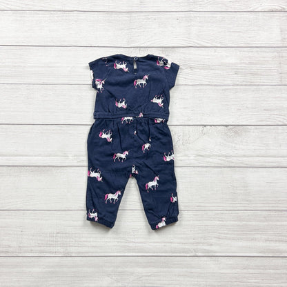 Old Navy Baby Girl Unicorn Jumpsuit Short Sleeve One Piece Romper 3-6 Months