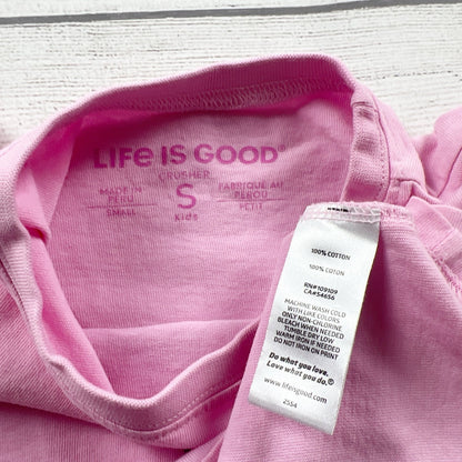 Life Is Good Kids Pink Graphic Horse Tee “Hold Your Horses” S 6