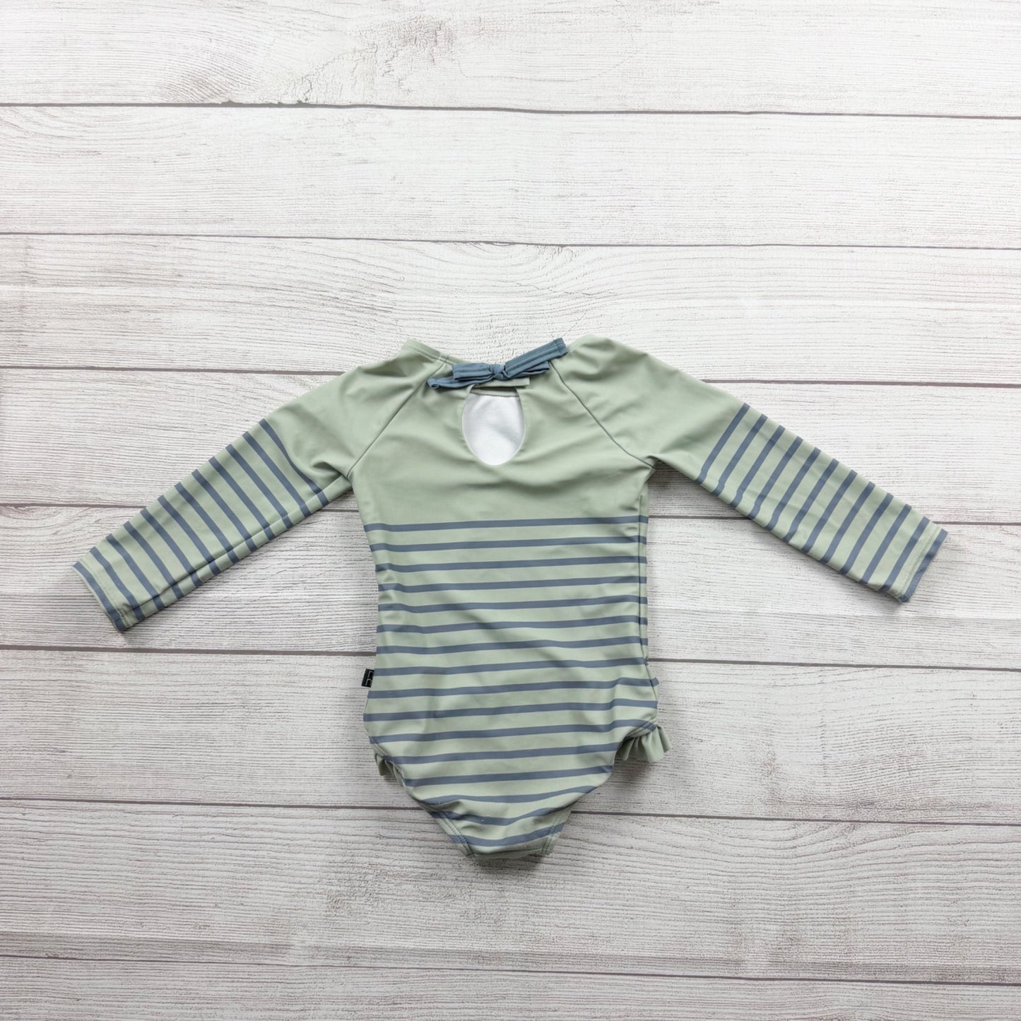 Modern Moments by Gerber Toddler Girl Rash Guard Swimsuit Stripe One Piece 2T