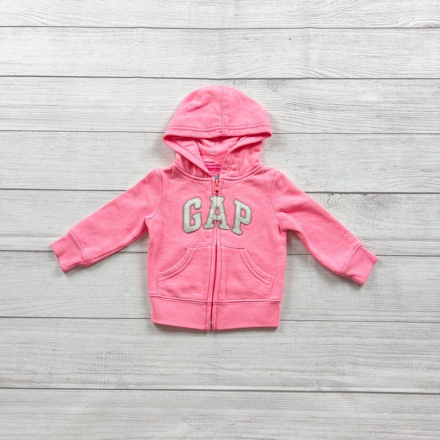Baby Gap Pink Hooded Zip Up Sweatshirt Jacket 6-12 Months