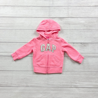 Baby Gap Pink Hooded Zip Up Sweatshirt Jacket 6-12 Months