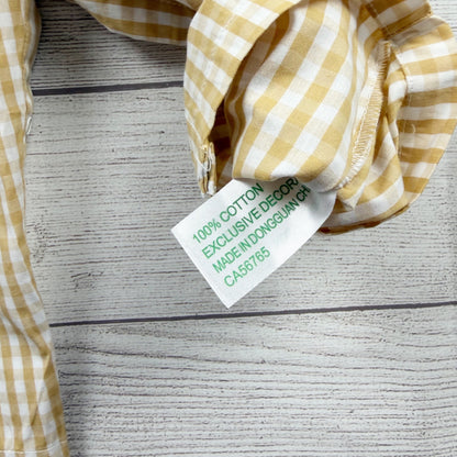 Lil Cactus Baby Pumpkin Smocked Gingham Jon Jon Romper NWT 18-24 Months