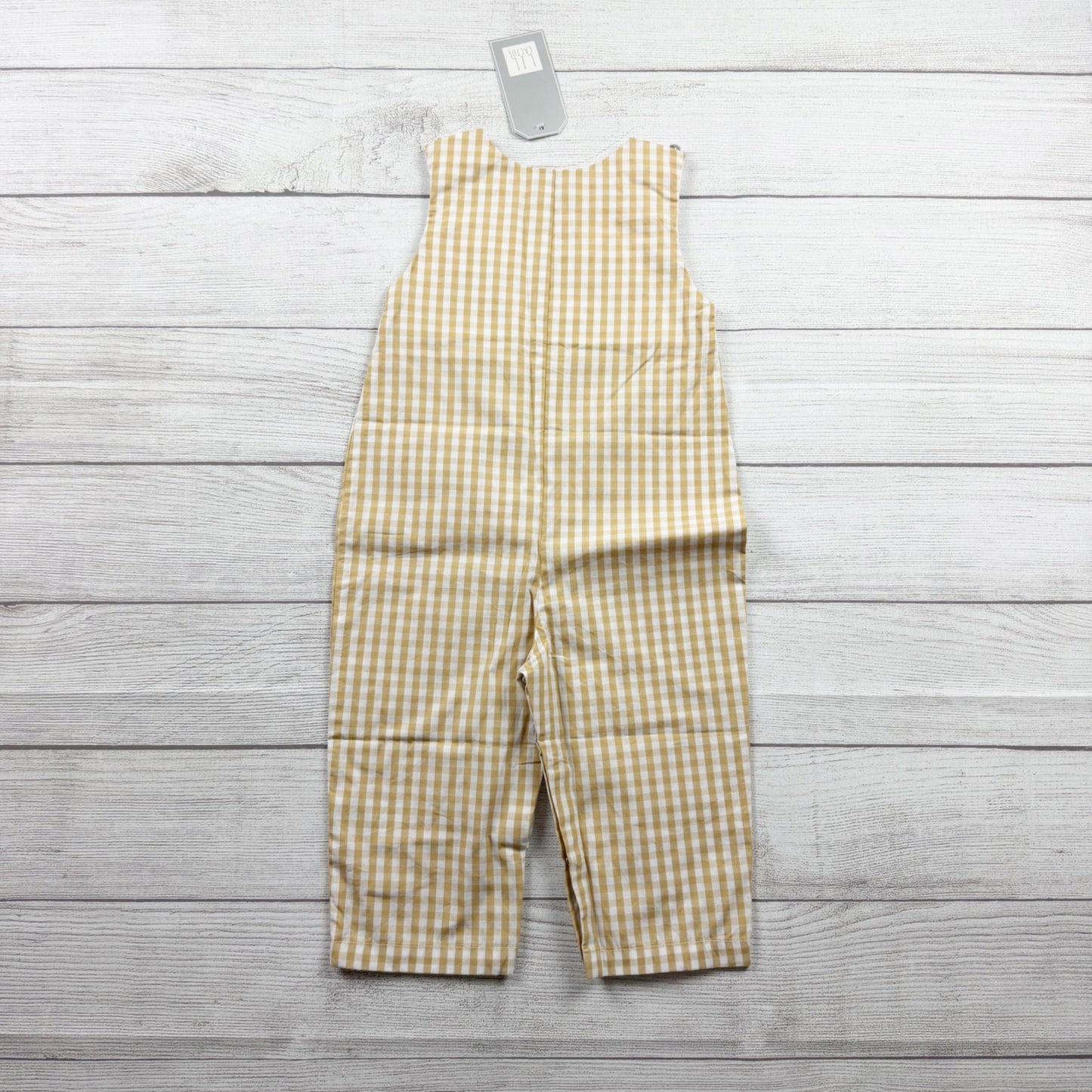 Lil Cactus Baby Pumpkin Smocked Gingham Jon Jon Romper NWT 18-24 Months
