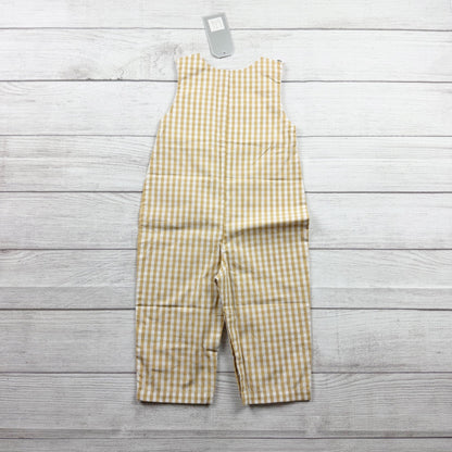 Lil Cactus Baby Pumpkin Smocked Gingham Jon Jon Romper NWT 18-24 Months