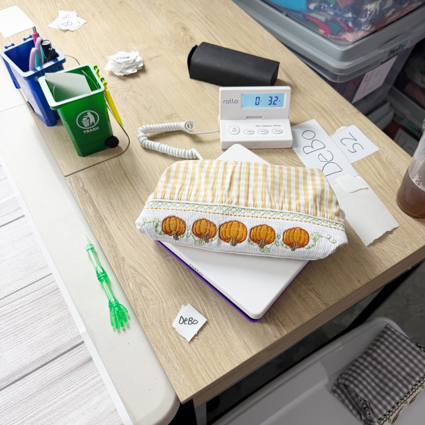 Lil Cactus Baby Pumpkin Smocked Gingham Jon Jon Romper NWT 18-24 Months