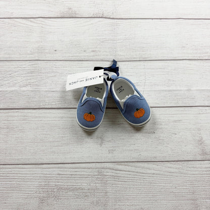 Janie And Jack Baby Pumpkin Canvas Slip On Shoes NWT 3-6 Months