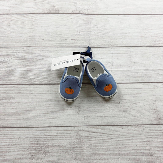 Janie And Jack Baby Pumpkin Canvas Slip On Shoes NWT 3-6 Months