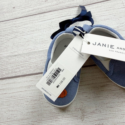 Janie And Jack Baby Pumpkin Canvas Slip On Shoes NWT 3-6 Months